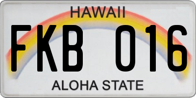 HI license plate FKB016