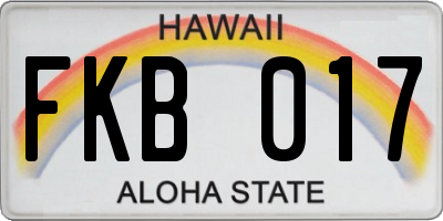 HI license plate FKB017
