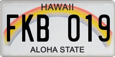 HI license plate FKB019