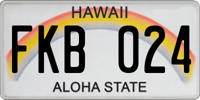 HI license plate FKB024