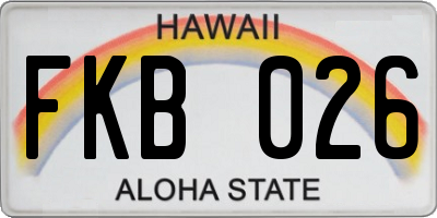 HI license plate FKB026