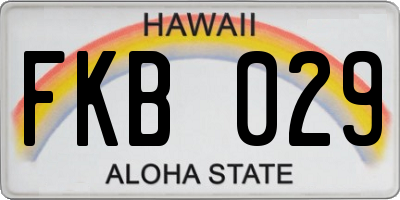 HI license plate FKB029