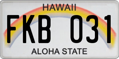 HI license plate FKB031