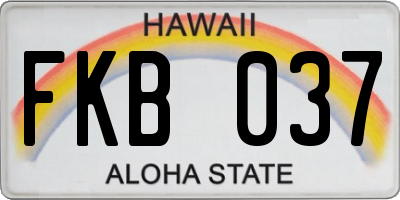 HI license plate FKB037