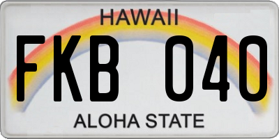 HI license plate FKB040