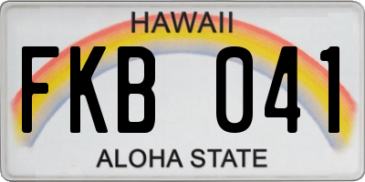 HI license plate FKB041