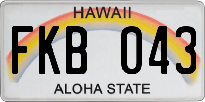 HI license plate FKB043
