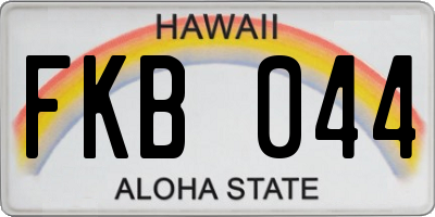 HI license plate FKB044