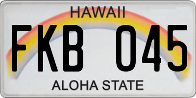 HI license plate FKB045