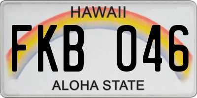 HI license plate FKB046