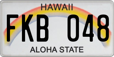 HI license plate FKB048