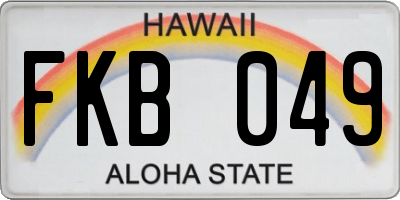 HI license plate FKB049