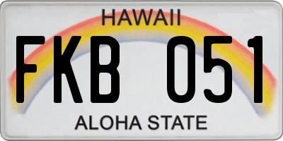 HI license plate FKB051