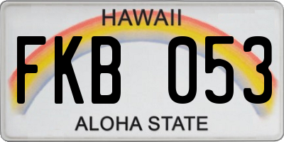 HI license plate FKB053