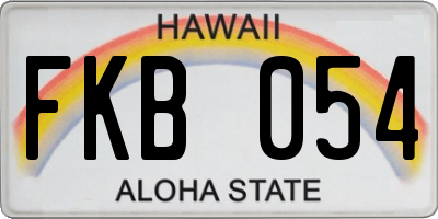 HI license plate FKB054