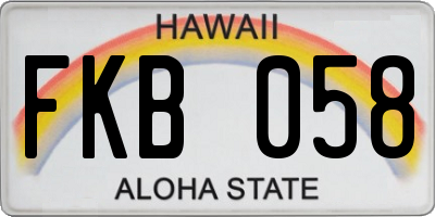 HI license plate FKB058