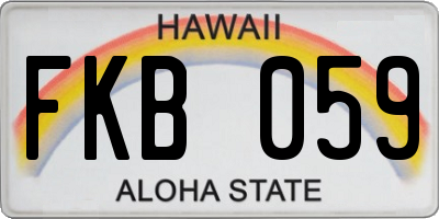 HI license plate FKB059