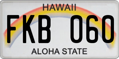 HI license plate FKB060