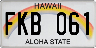 HI license plate FKB061