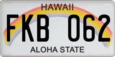 HI license plate FKB062