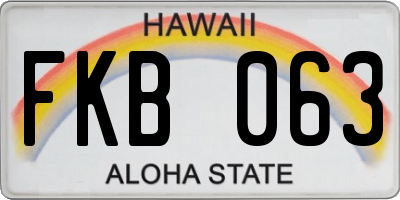 HI license plate FKB063
