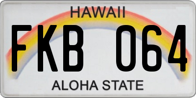 HI license plate FKB064