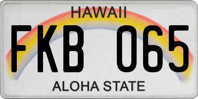 HI license plate FKB065