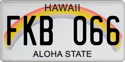 HI license plate FKB066