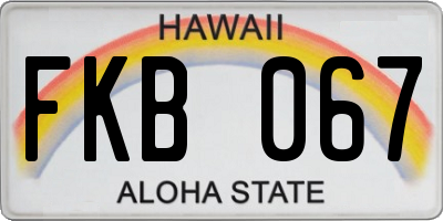 HI license plate FKB067