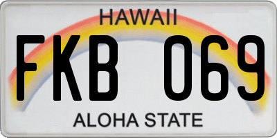 HI license plate FKB069