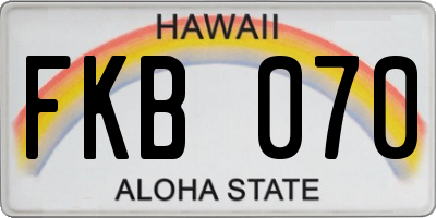 HI license plate FKB070