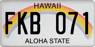 HI license plate FKB071