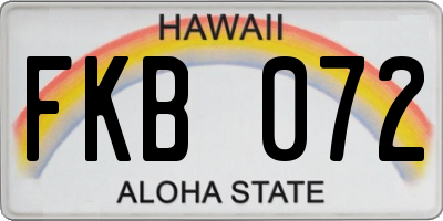 HI license plate FKB072