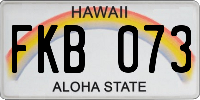 HI license plate FKB073