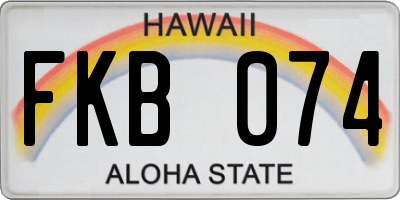 HI license plate FKB074