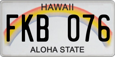 HI license plate FKB076