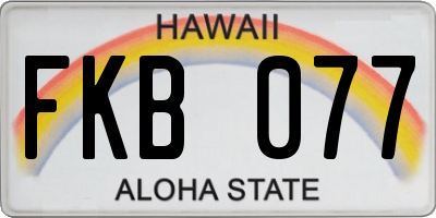 HI license plate FKB077