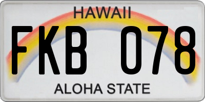 HI license plate FKB078