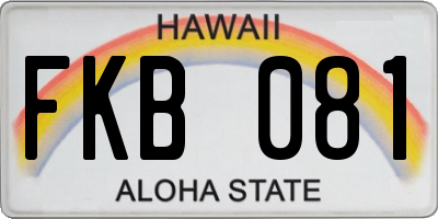 HI license plate FKB081