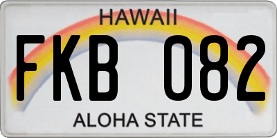 HI license plate FKB082