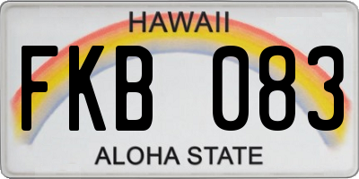 HI license plate FKB083