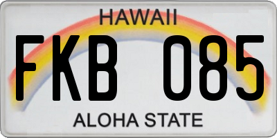 HI license plate FKB085