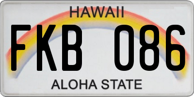 HI license plate FKB086