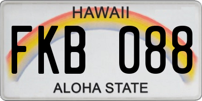 HI license plate FKB088