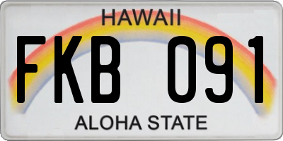 HI license plate FKB091