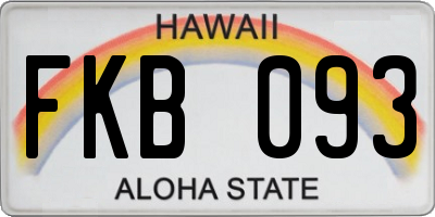 HI license plate FKB093