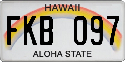 HI license plate FKB097
