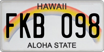 HI license plate FKB098
