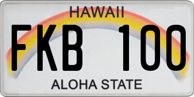 HI license plate FKB100