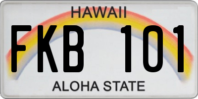 HI license plate FKB101